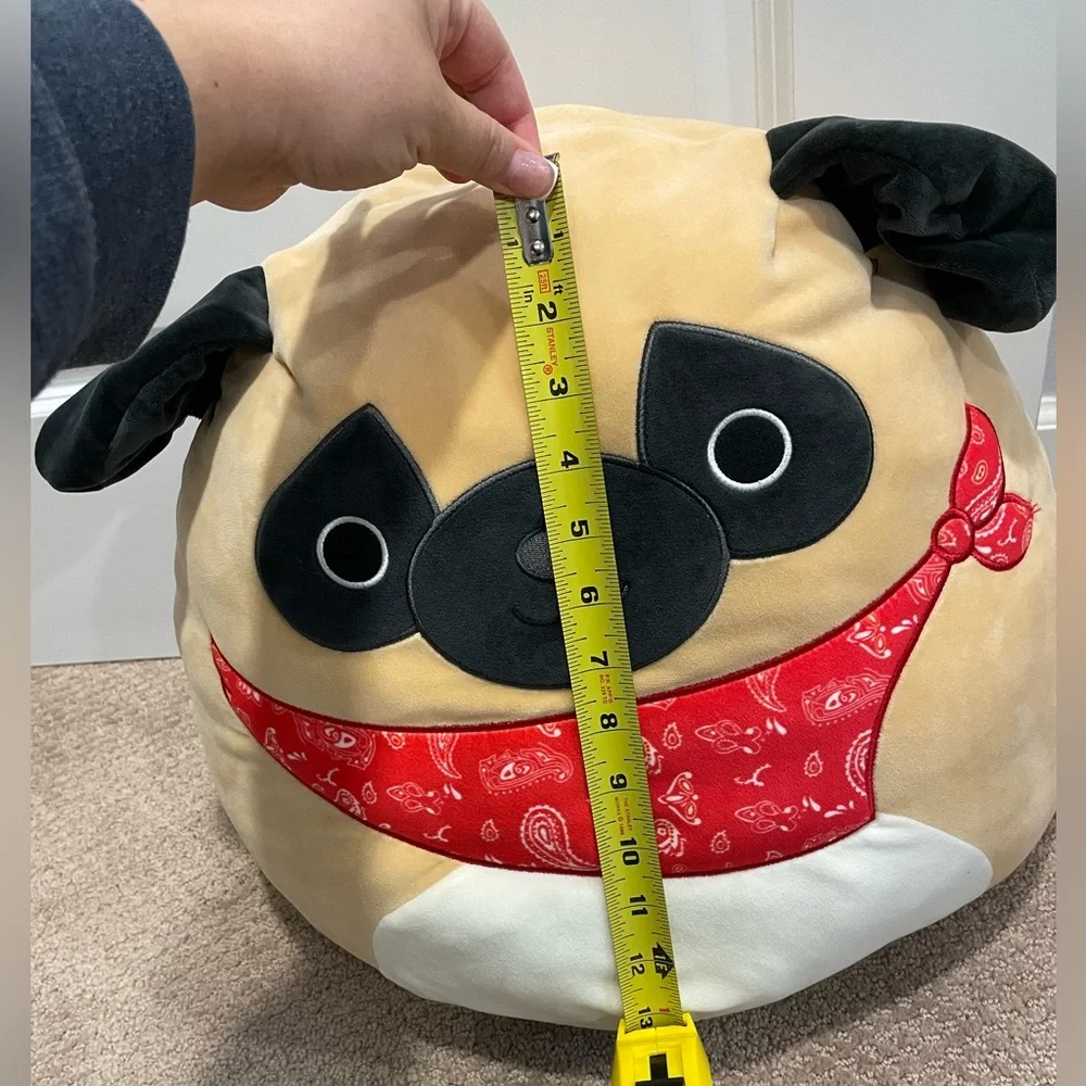 Pug Dog Toy with Red Bandana Squishmallow
